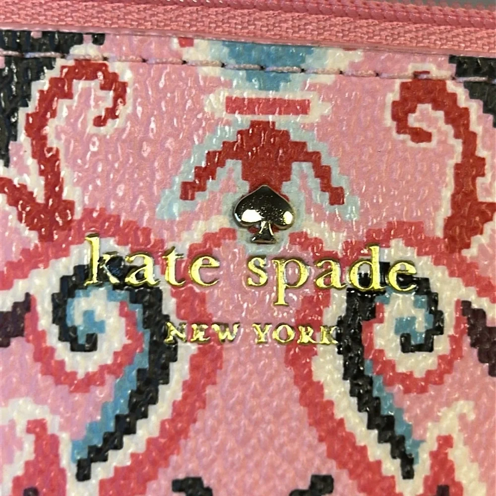 Kate Spade cross stitch pattern cosmetic bag